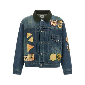 FOUND Blue Cotton Denim Men's Jacket
